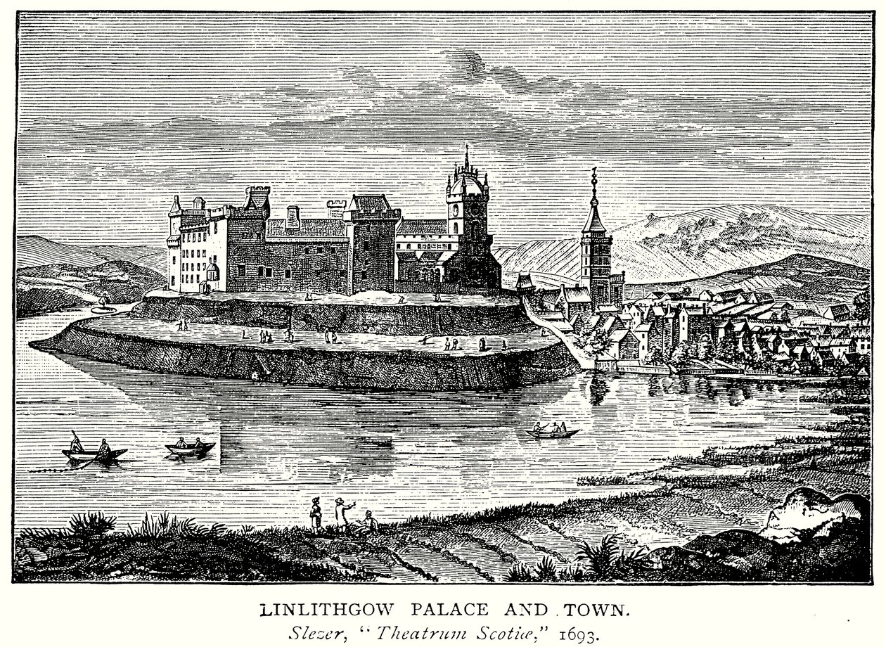 Linlithgow Palace and Town by English School