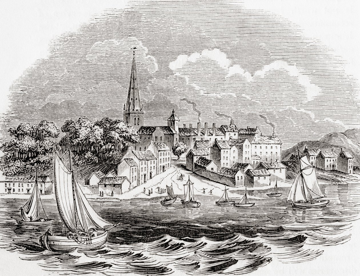 Londonderry, Northern Ireland, from Old England: A Pictorial Museum, pub. 1847 by English School