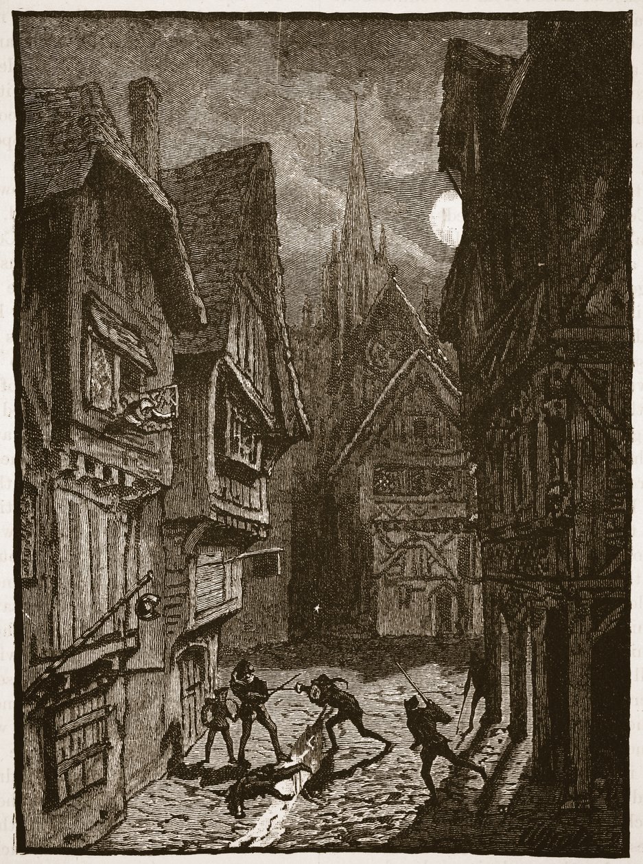 Lord Grey and His Followers Attacking the Earl of Southampton, Illustration from Cassell