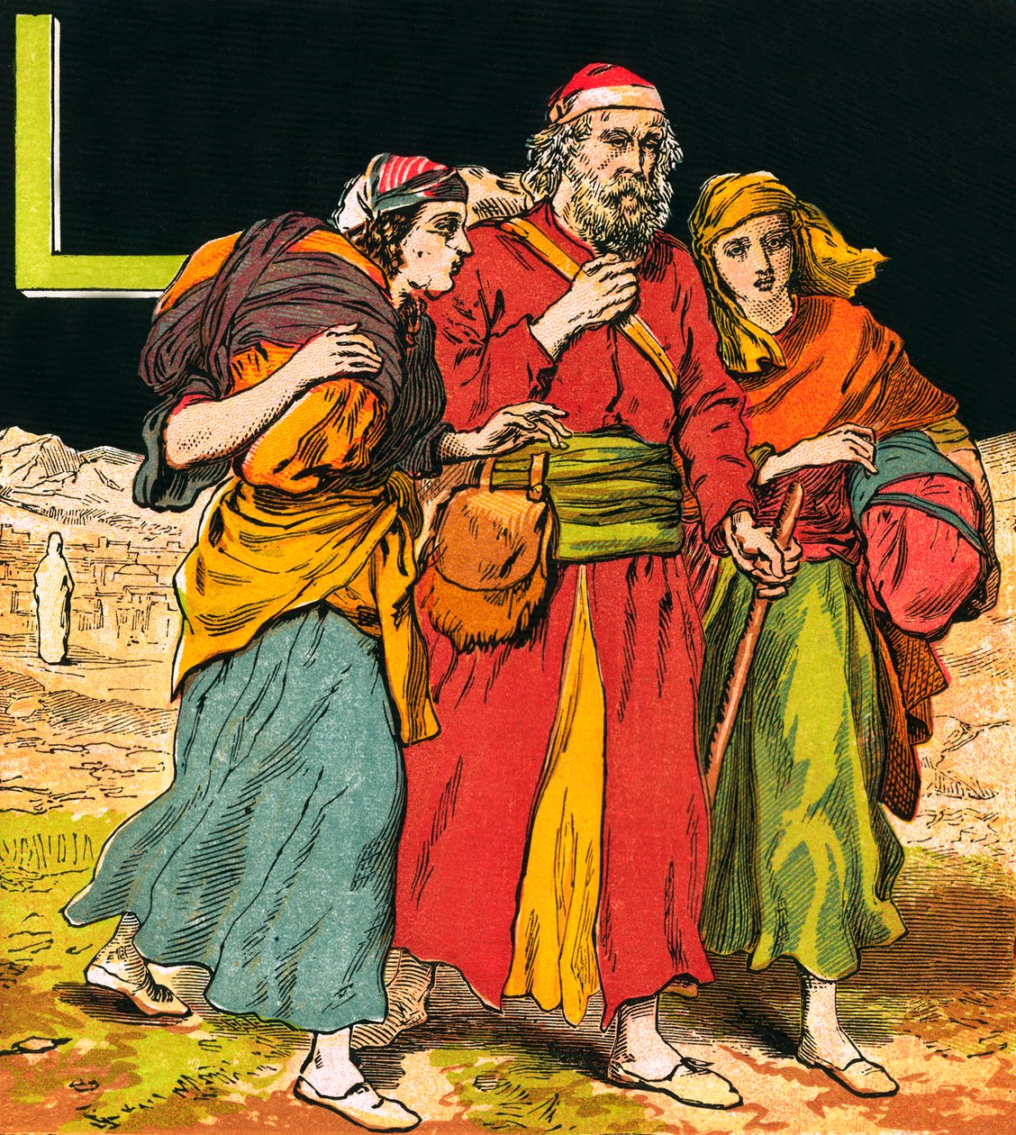 Lot with His Wife and Daughters by English School