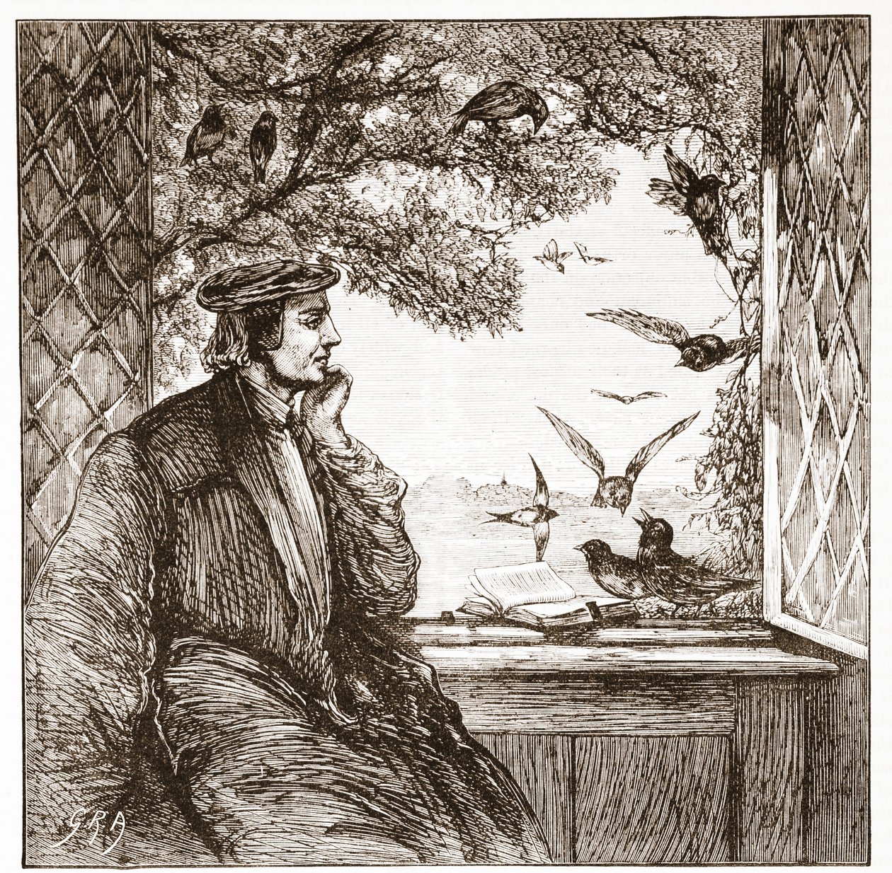 Luther by Coburg Castle: the Diet of Jackdaws by English School