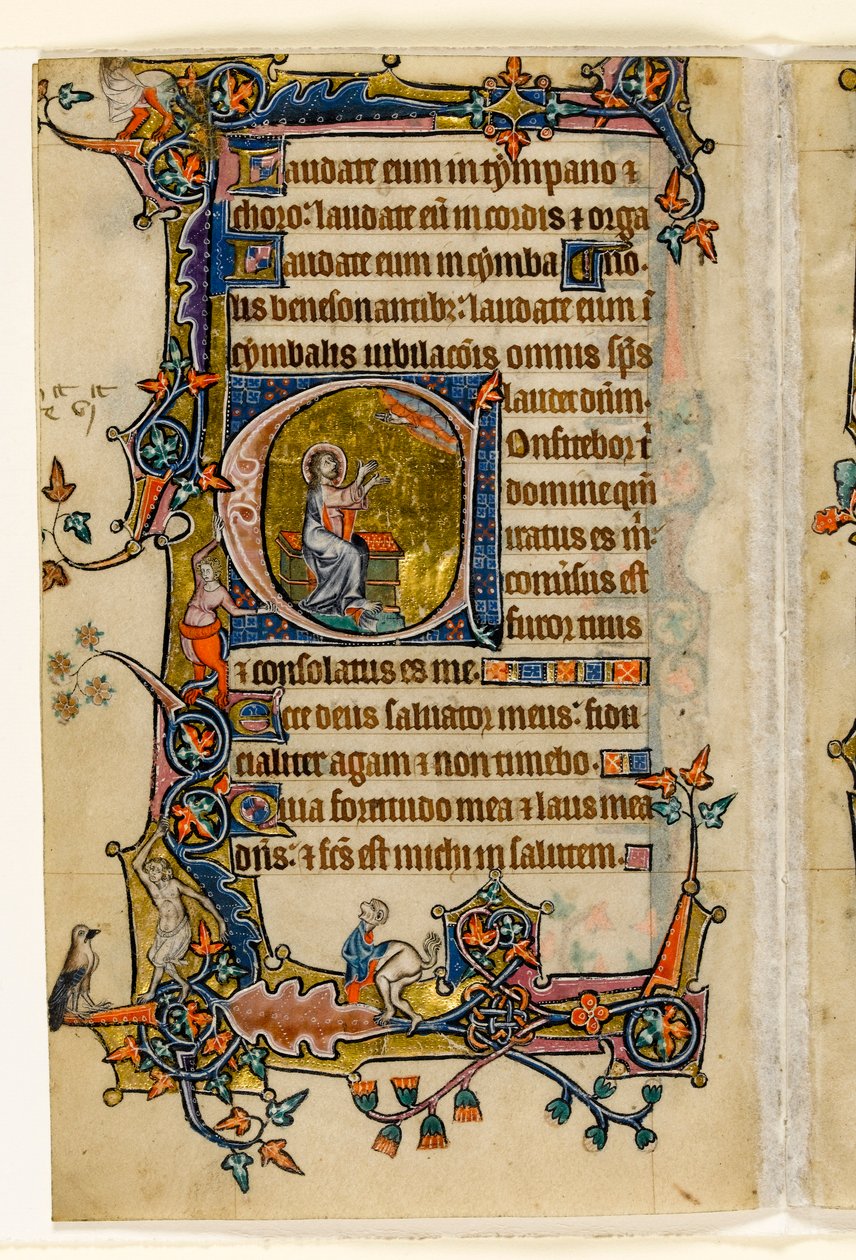 Isaiah Praying, Historiated Initial from the Macclesfield Psalter, Use of Sarum, East Anglia (c.1330) by English School