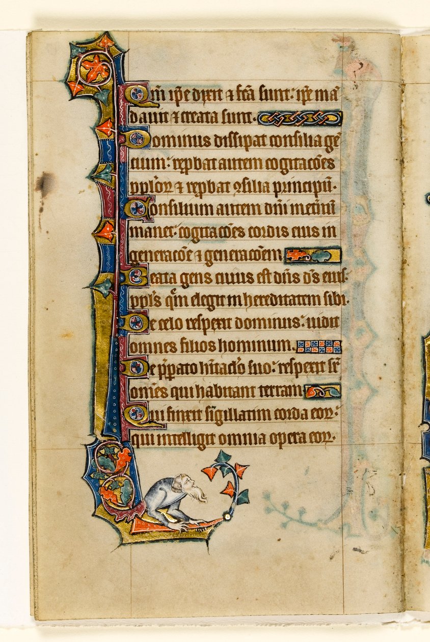 A Grotesque, Marginal Decoration from the Macclesfield Psalter, Use of Sarum, East Anglia (c.1330) by English School