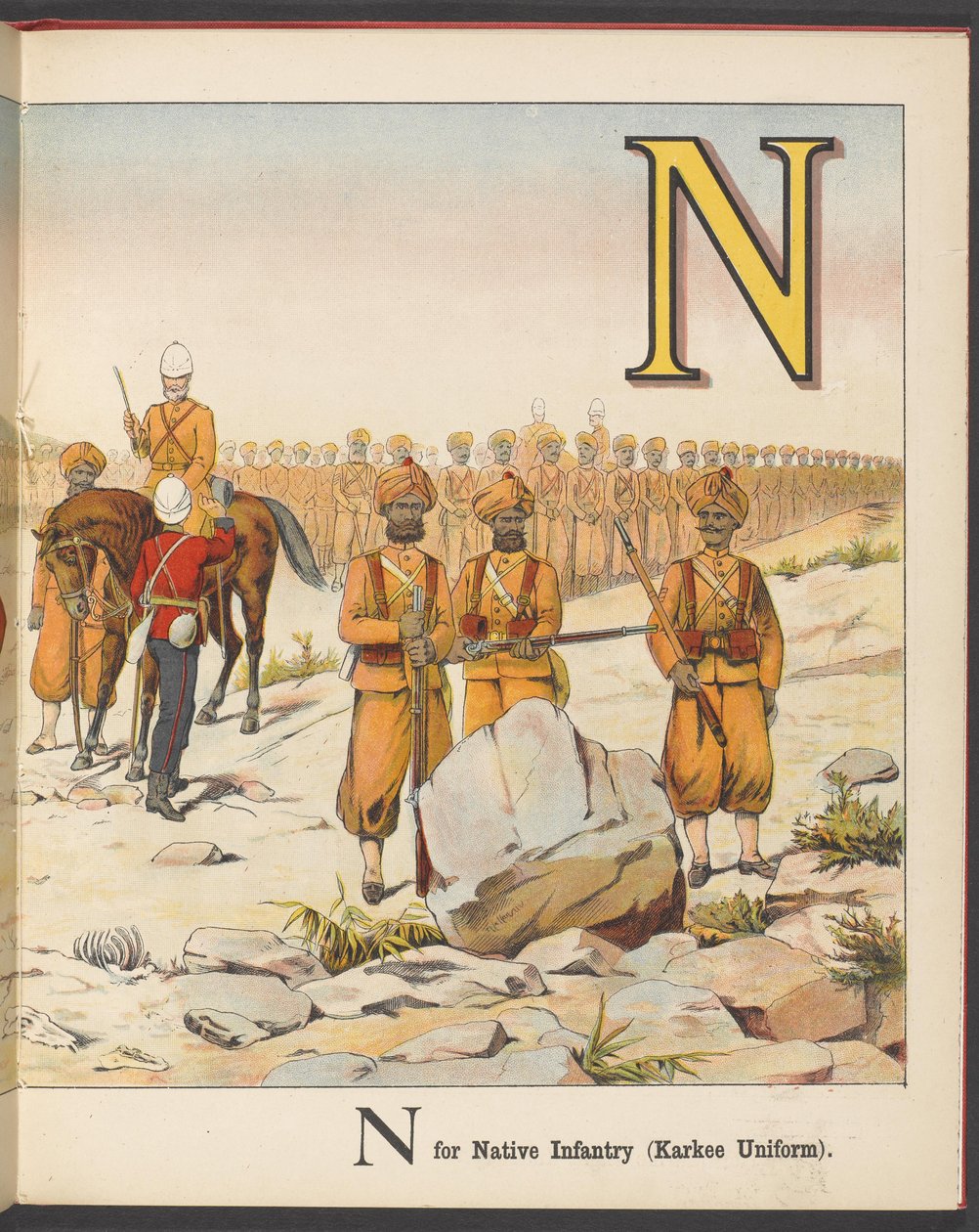 M for Marine Light Infantry, N for Native Infantry (Khaki Uniform) by English School