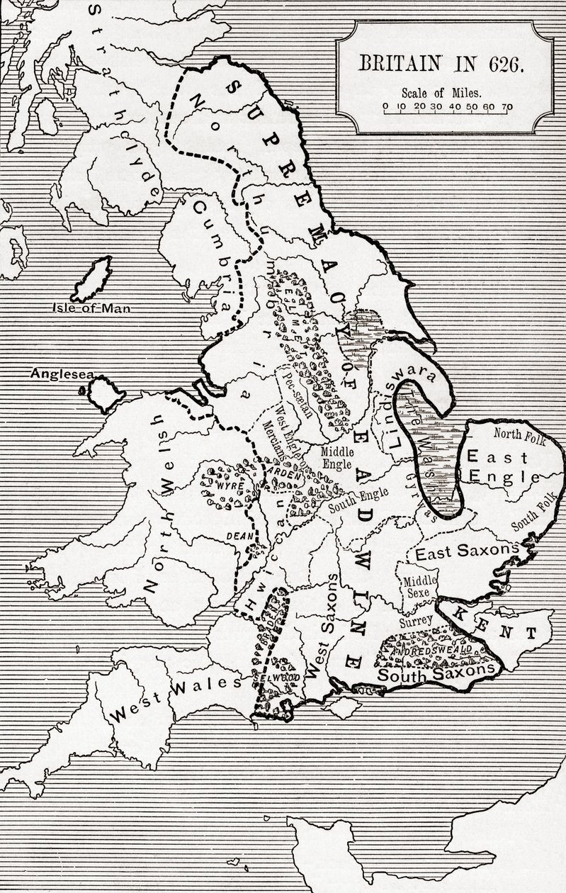 Map of Britain in 626, from 