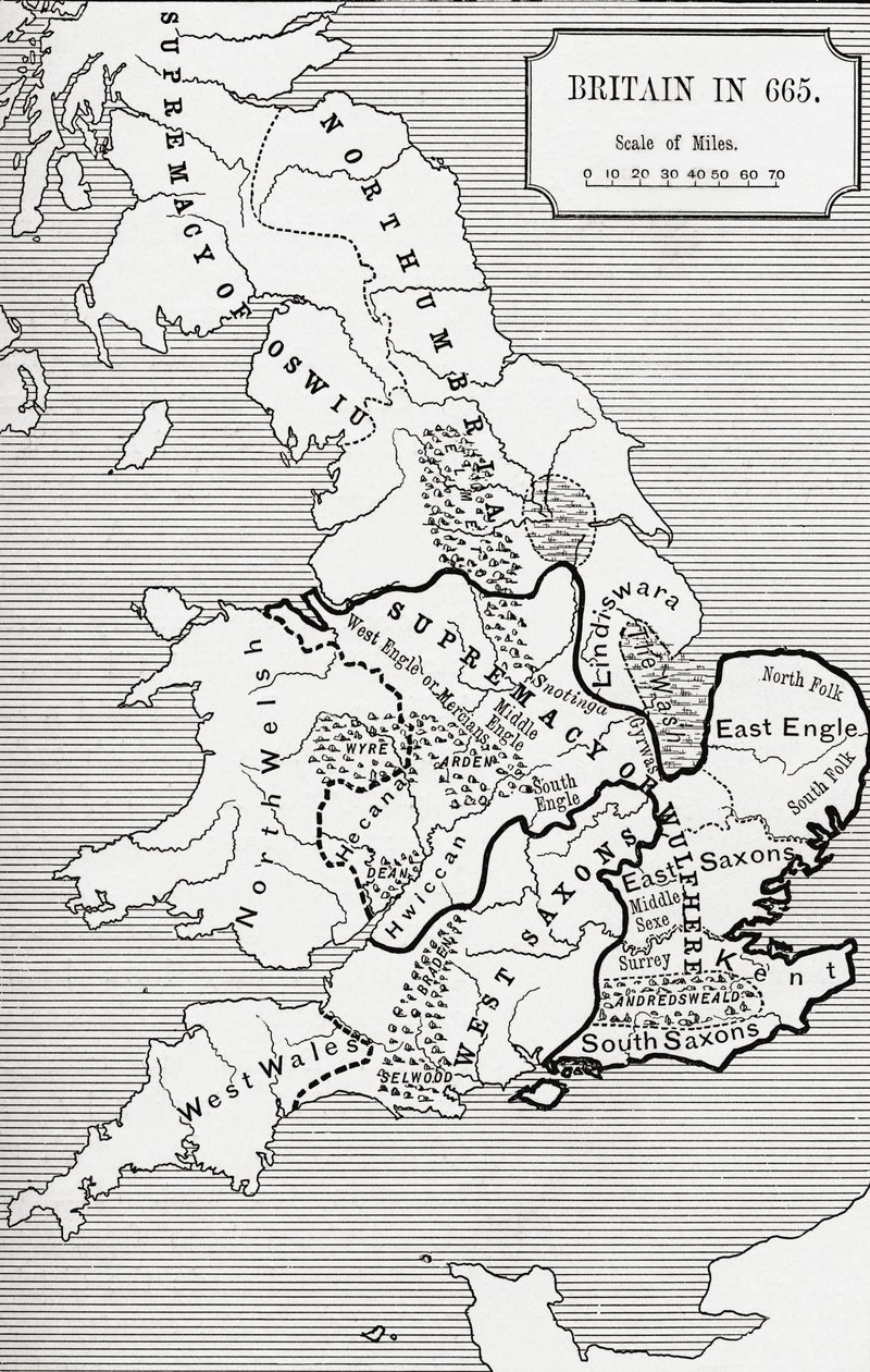 Map of Britain in 665, from 