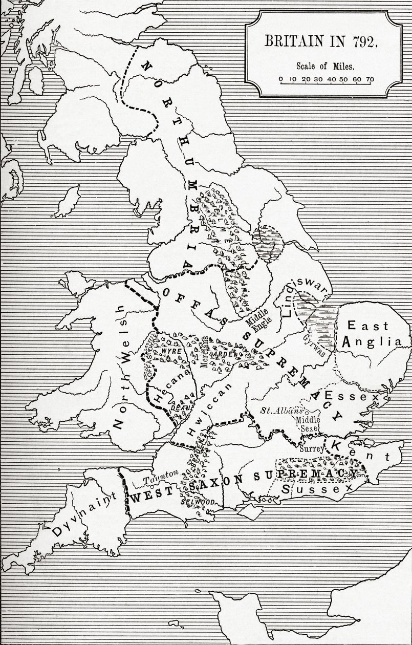 Map of Britain in 792, from 