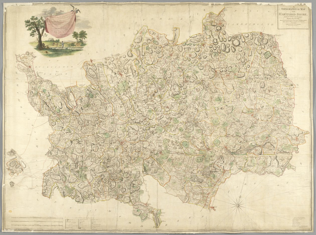 Map of Hertfordshire by English School