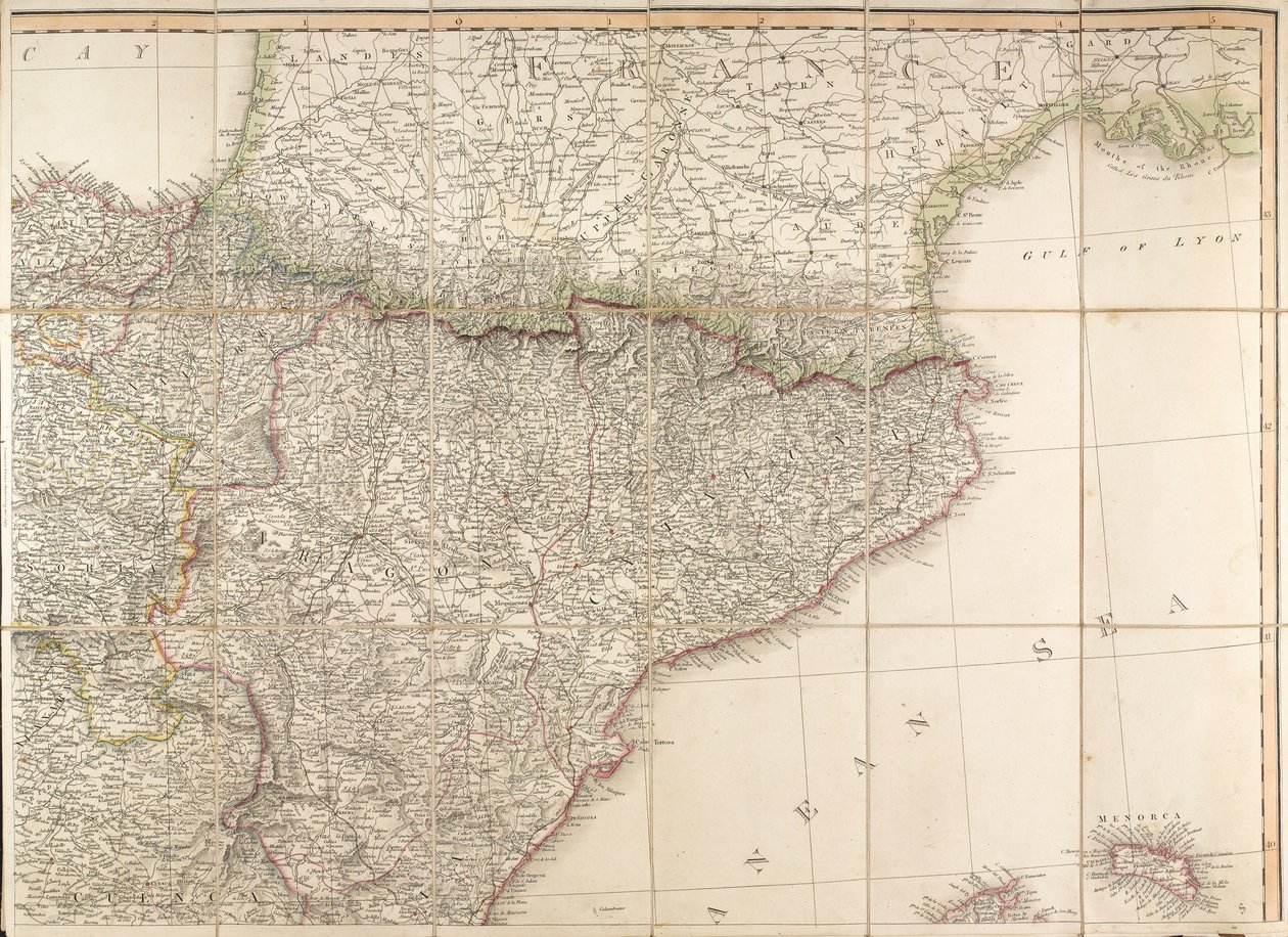 Map of Spain Said to Have Been Used by the Duke of Wellington by English School