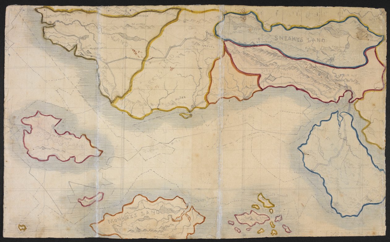 Map of Verdopolis, or Glass Town; an imaginary land, illustration from 