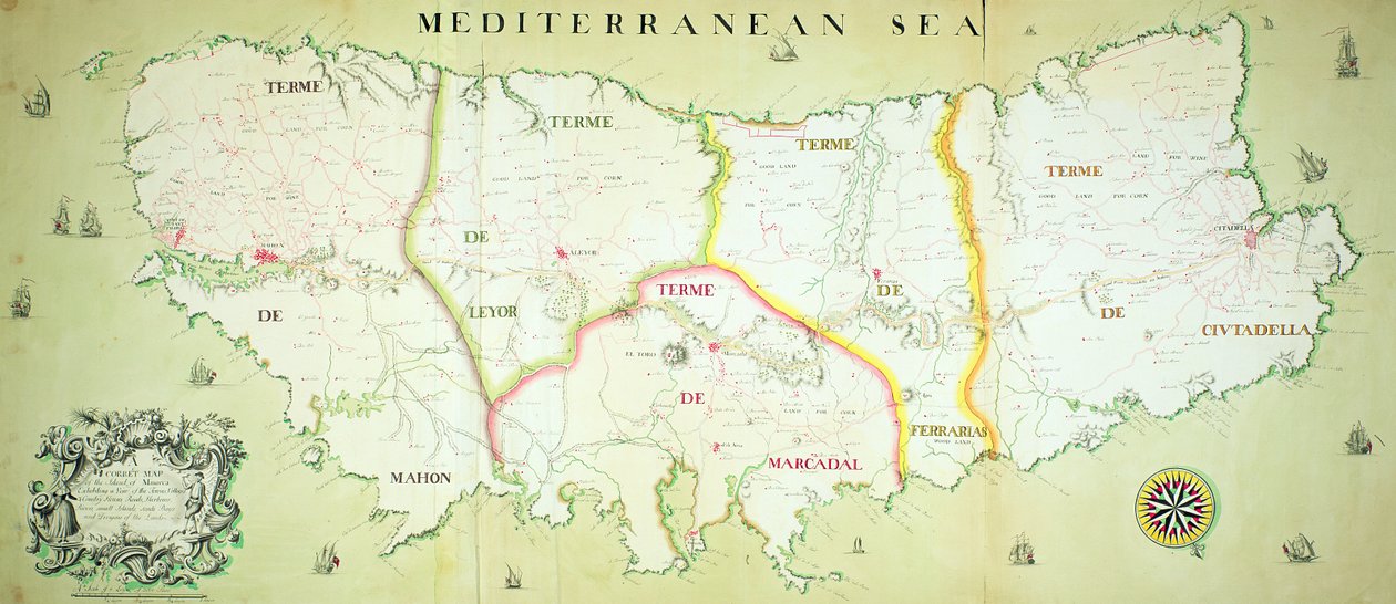Map of the Island of Minorca, c.1740 by English School