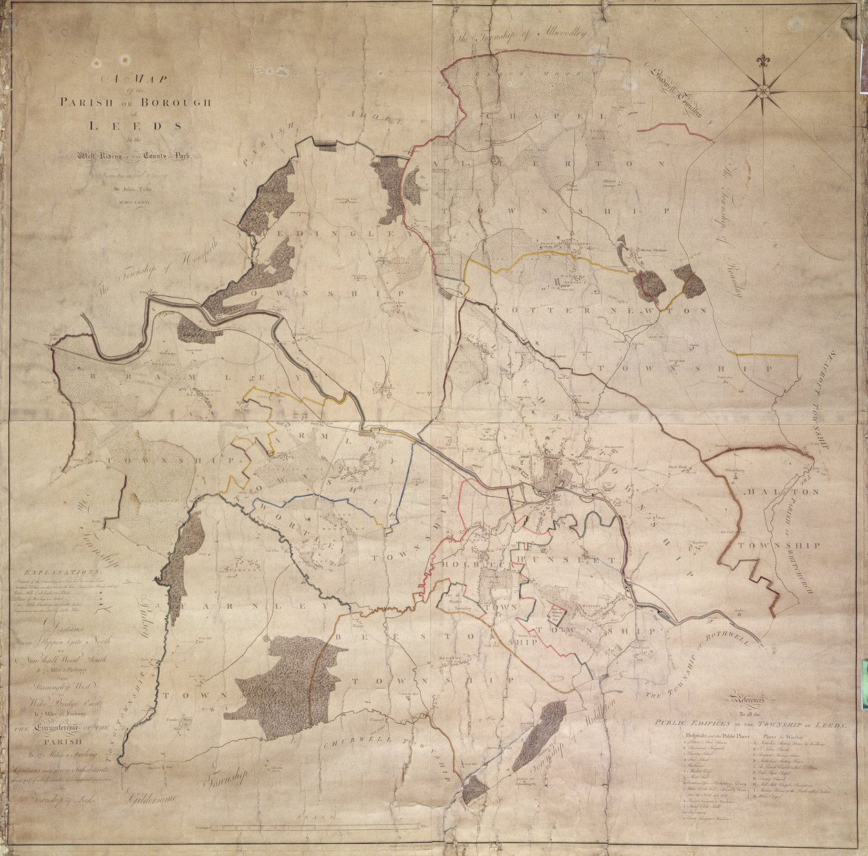 Map of the Parish or Borough of Leeds by English School