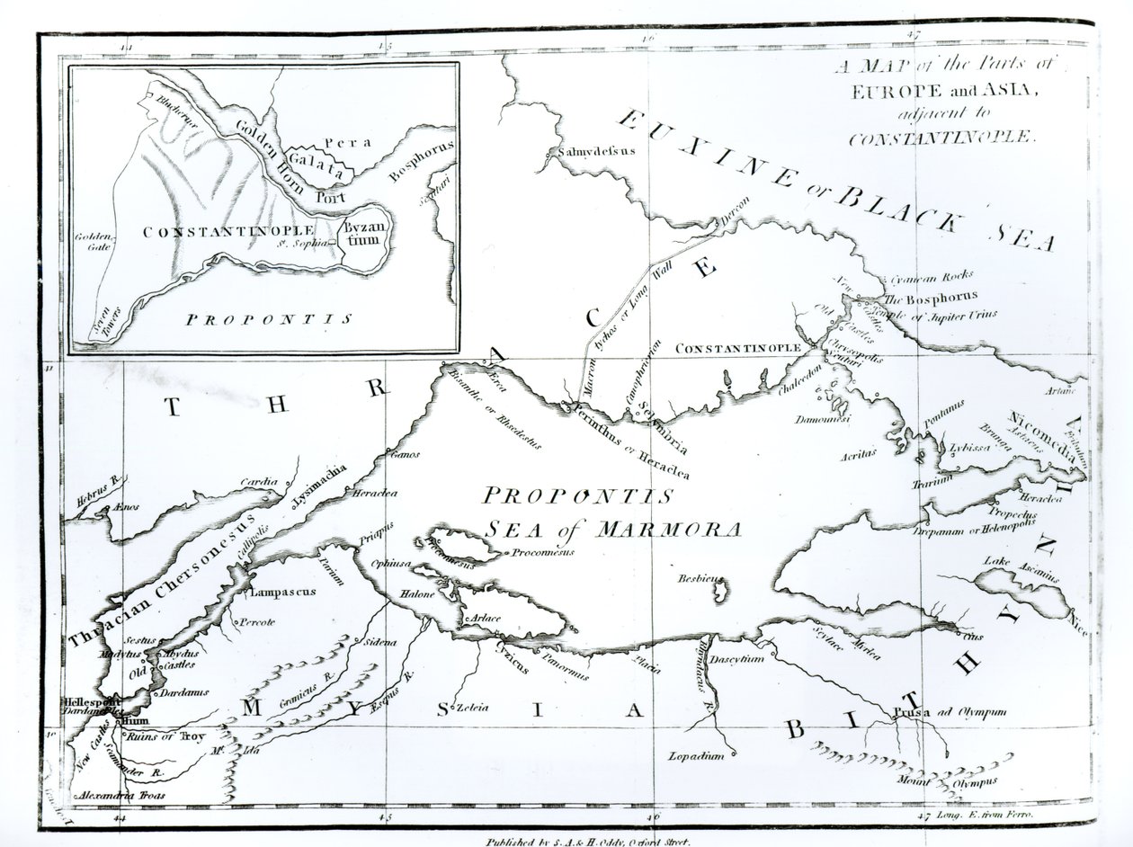 Map of the parts of Europe and Asia adjacent to Constantinople, from 