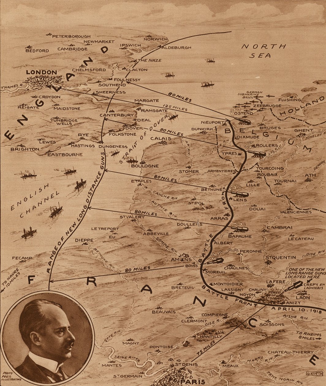 Map showing the range of Germany