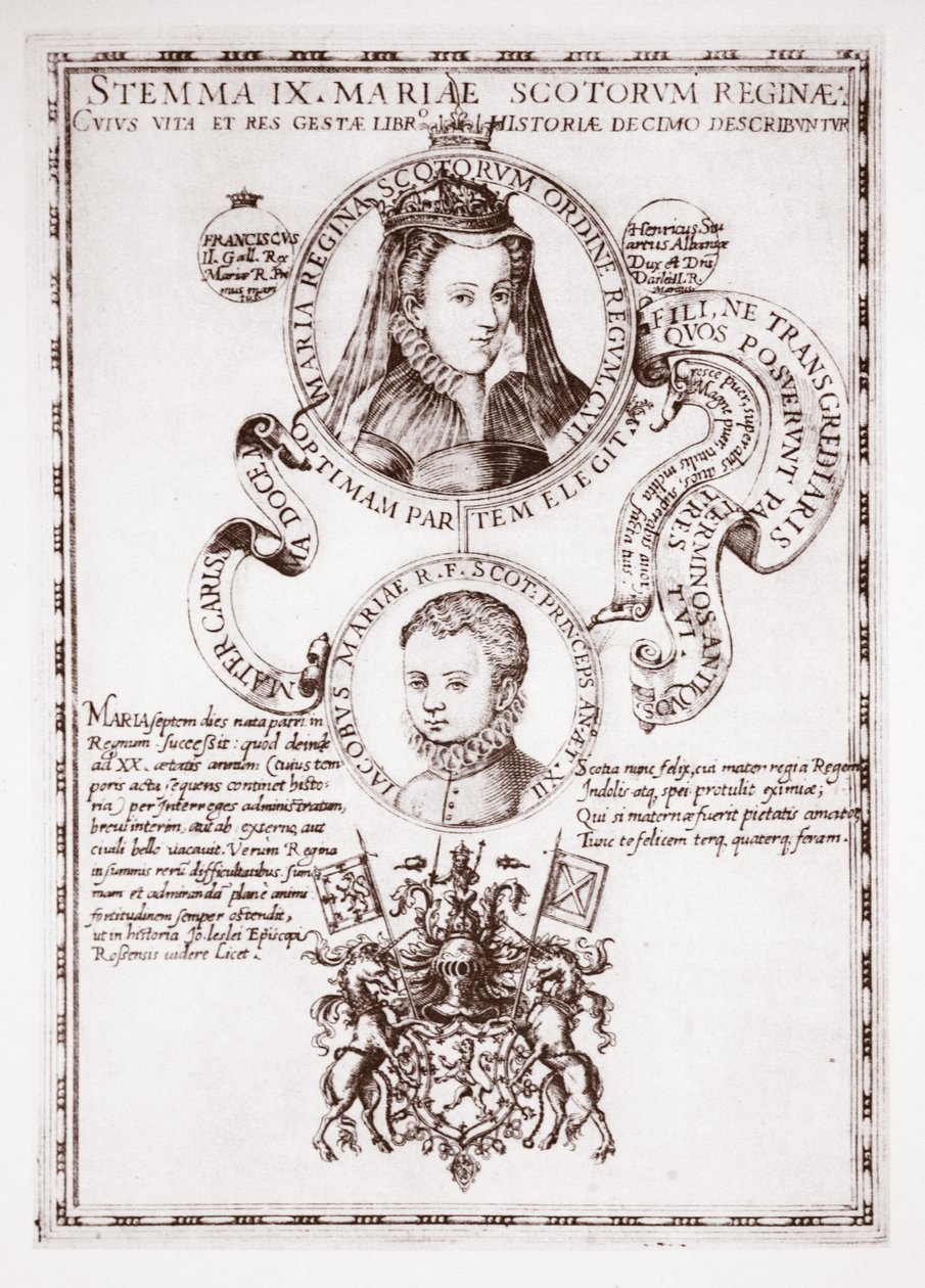 Mary, Queen of Scots and her son, King James by English School
