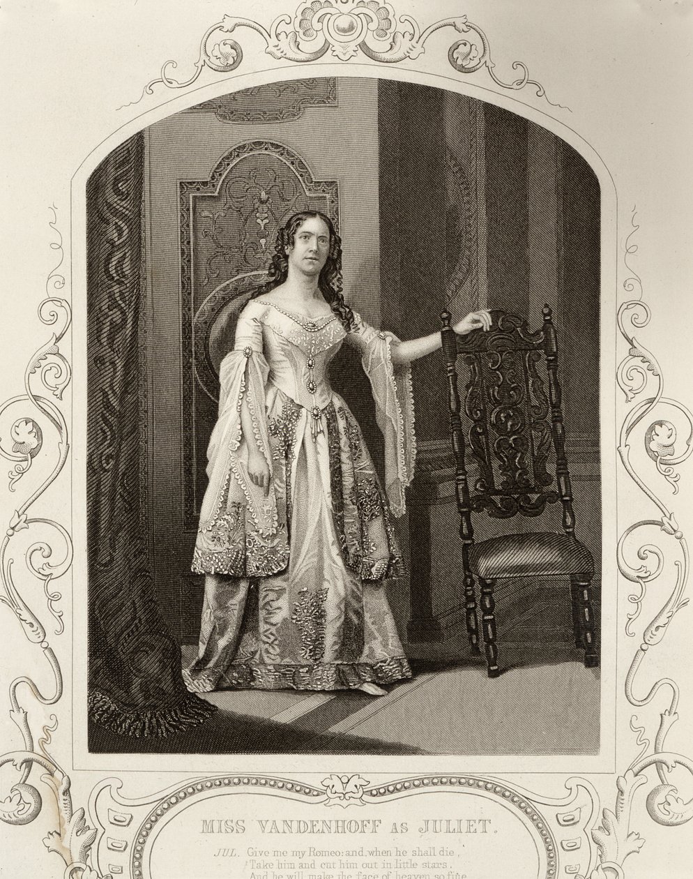 Miss Vandenhoff as Juliet, Act III Scene 1 by English School