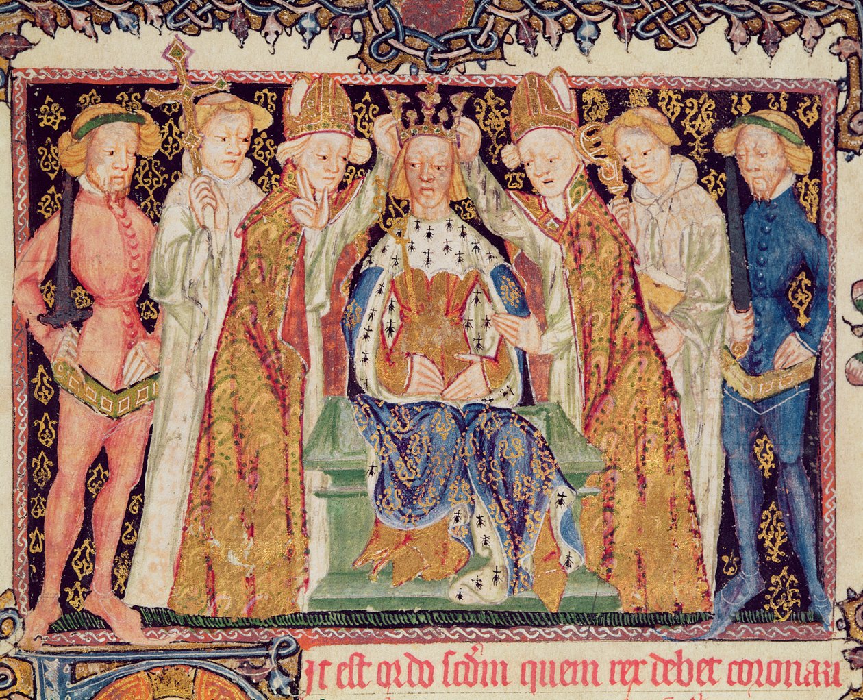 Coronation of a king, from Liber Regalis by English School