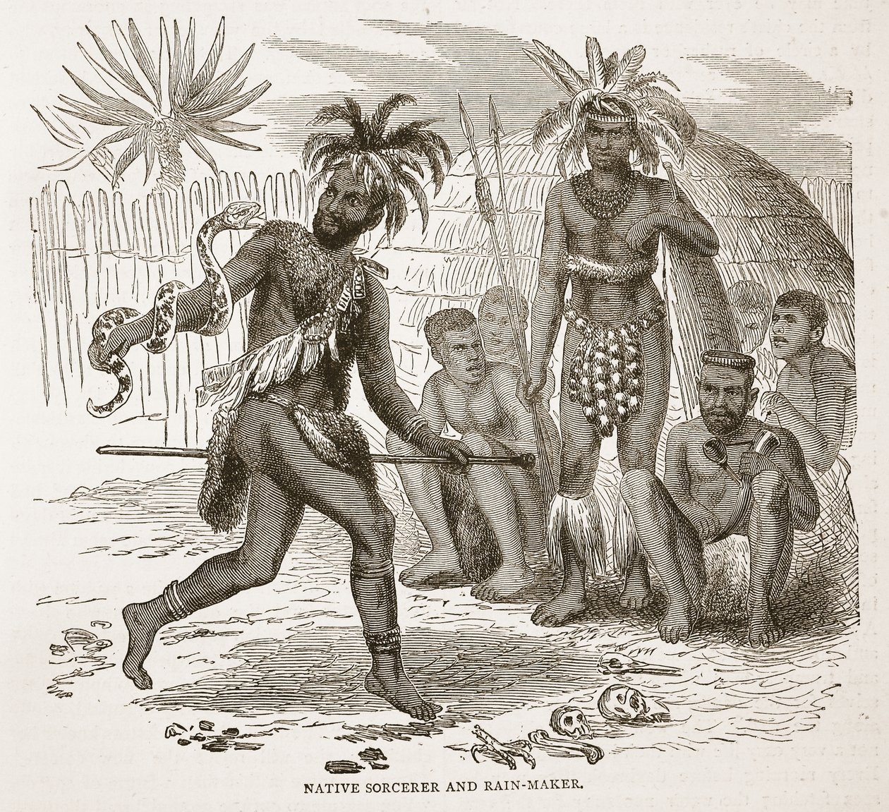 Native Sorcerer and Rain-maker, illustration from The Pictorial Edition of the Life and Discoveries of David Livingstone by J. Ewing Richie by English School