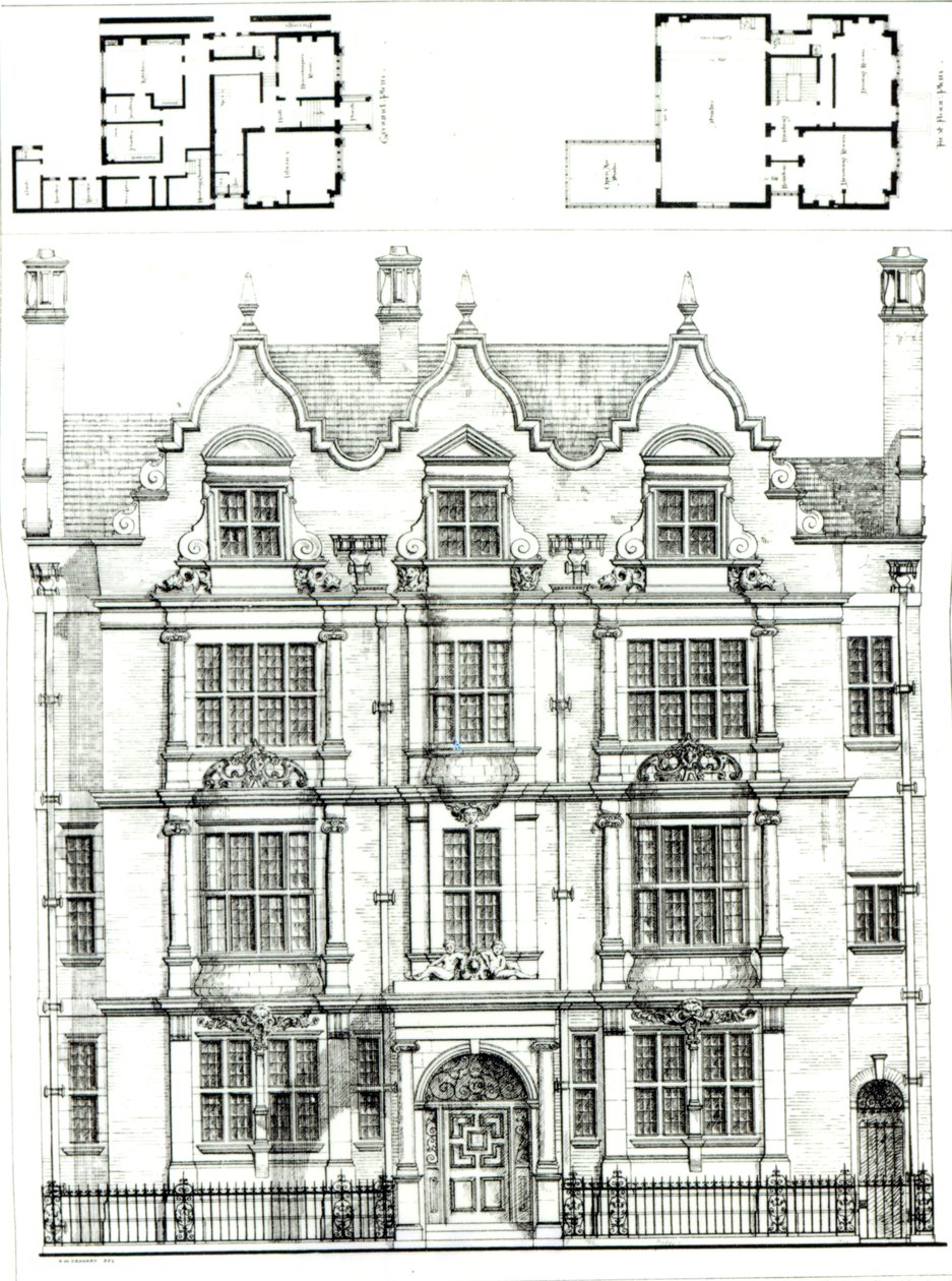 No.70 Ennismore Gardens, South Kensington, from The Building News, 23rd July 1886 by English School