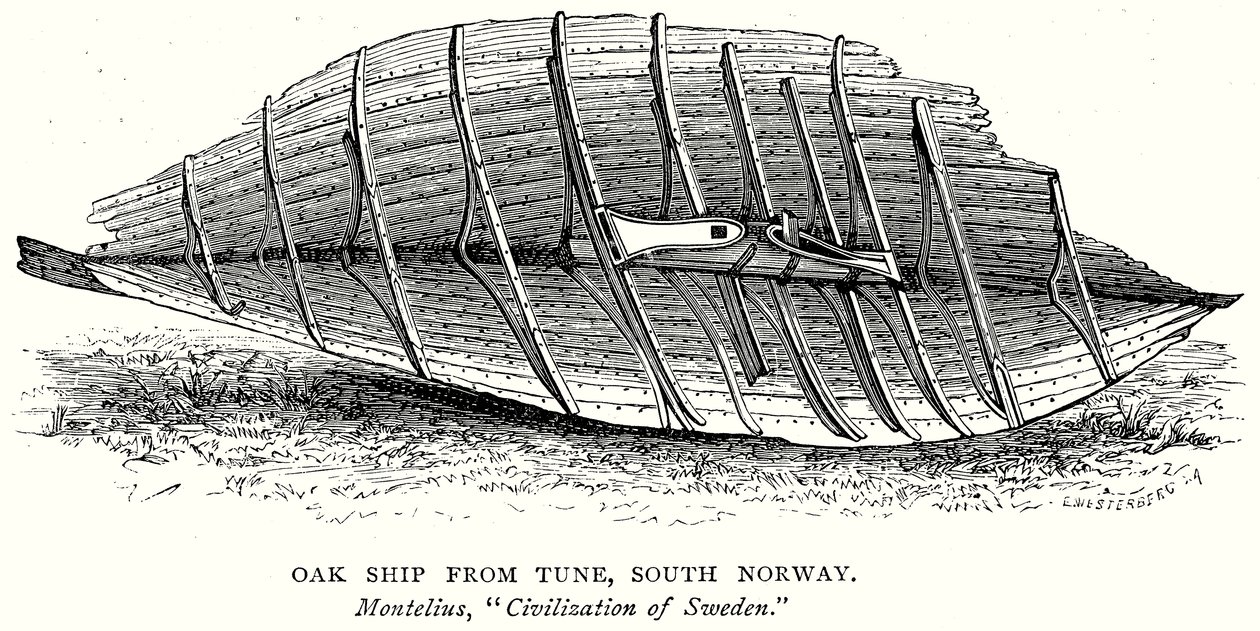 Oak Ship from Tune, South Norway by English School
