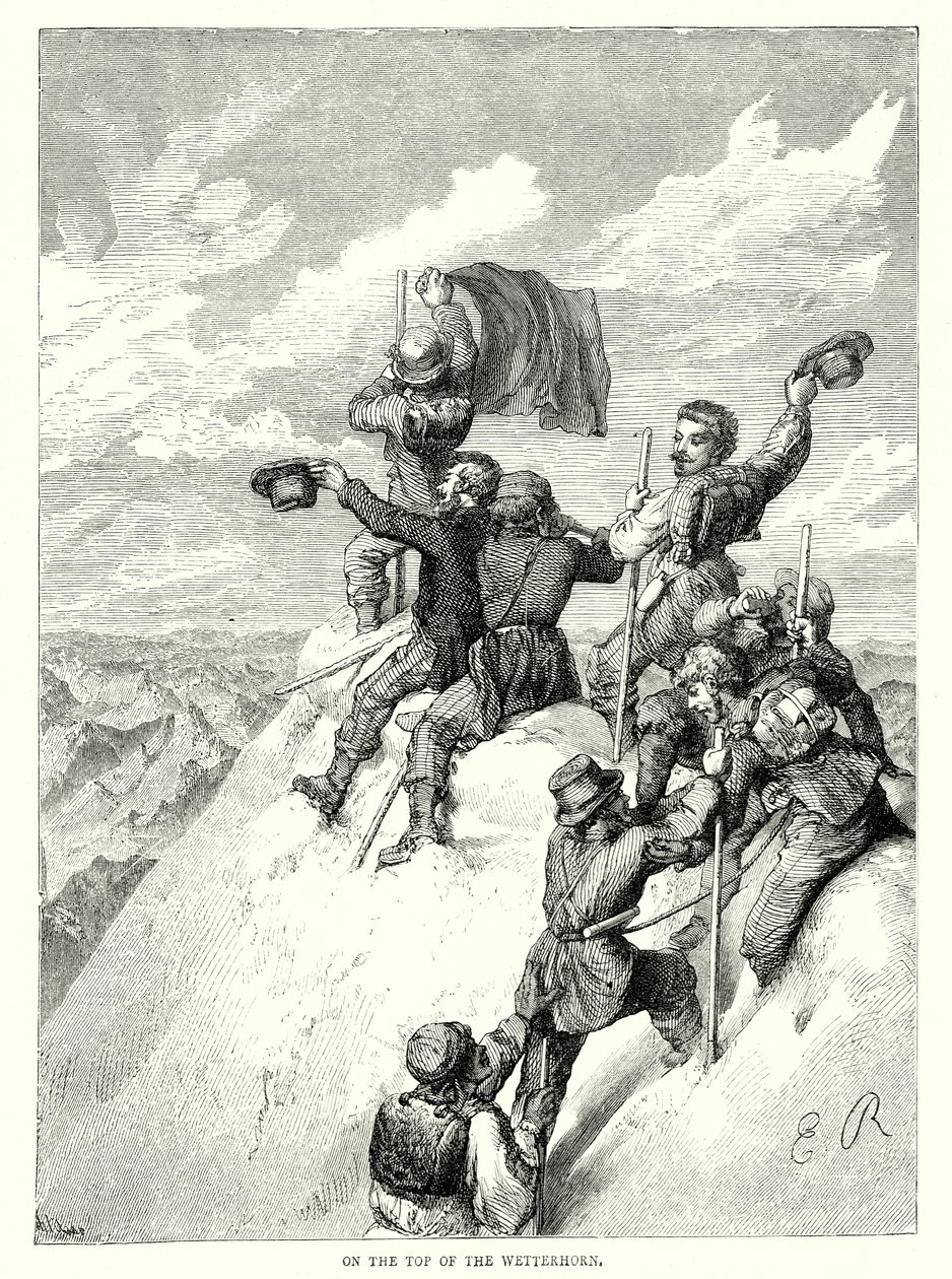 On the Top of the Wetterhorn by English School