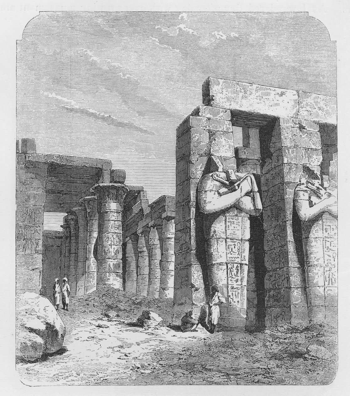 Osiride columns of the Rameseum, Thebes by English School