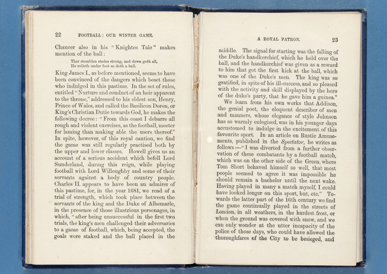 Page from Football: Our Winter Game, by Charles W. Alcock, 1874 by English School