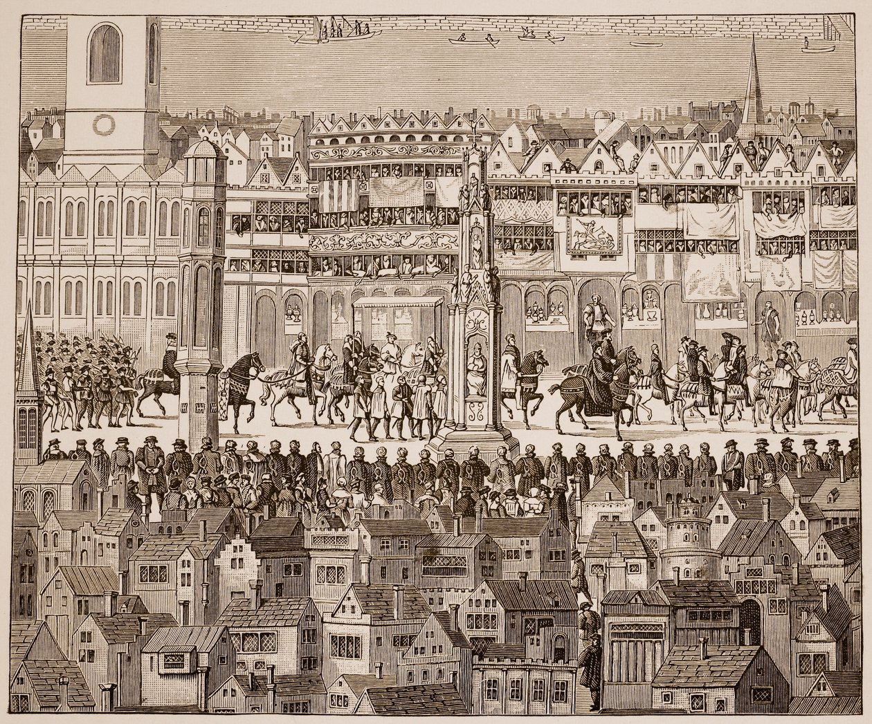 Part of the Coronation Procession of Edward VI, 1547, after a 16th century watercolour by English School