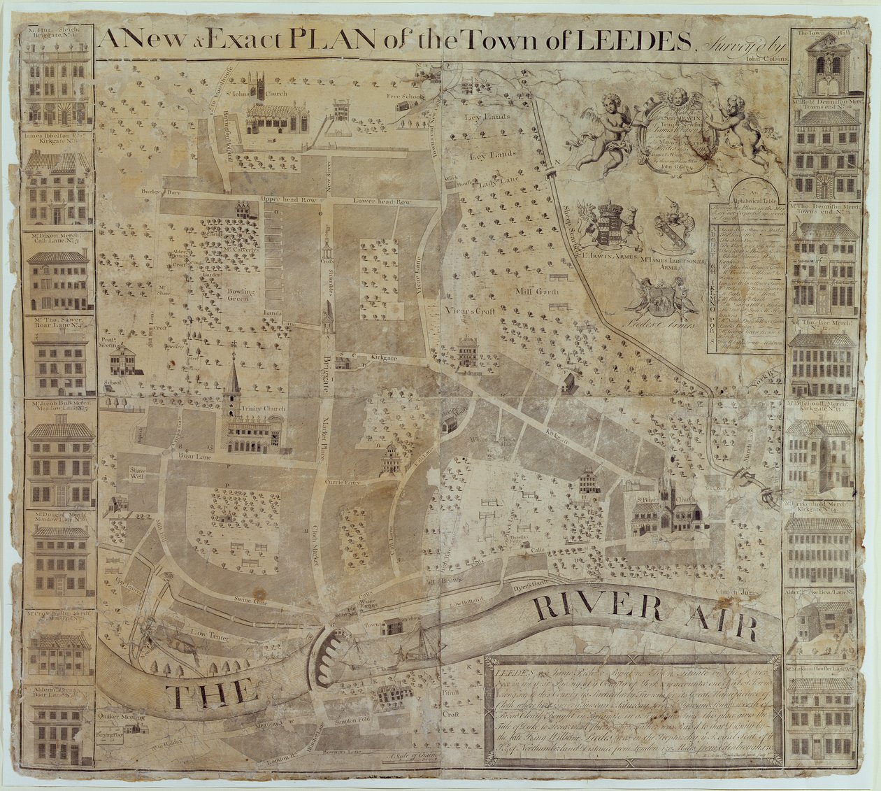 Plan of Leeds, Surveyed by John Cossins, c.1730 by English School
