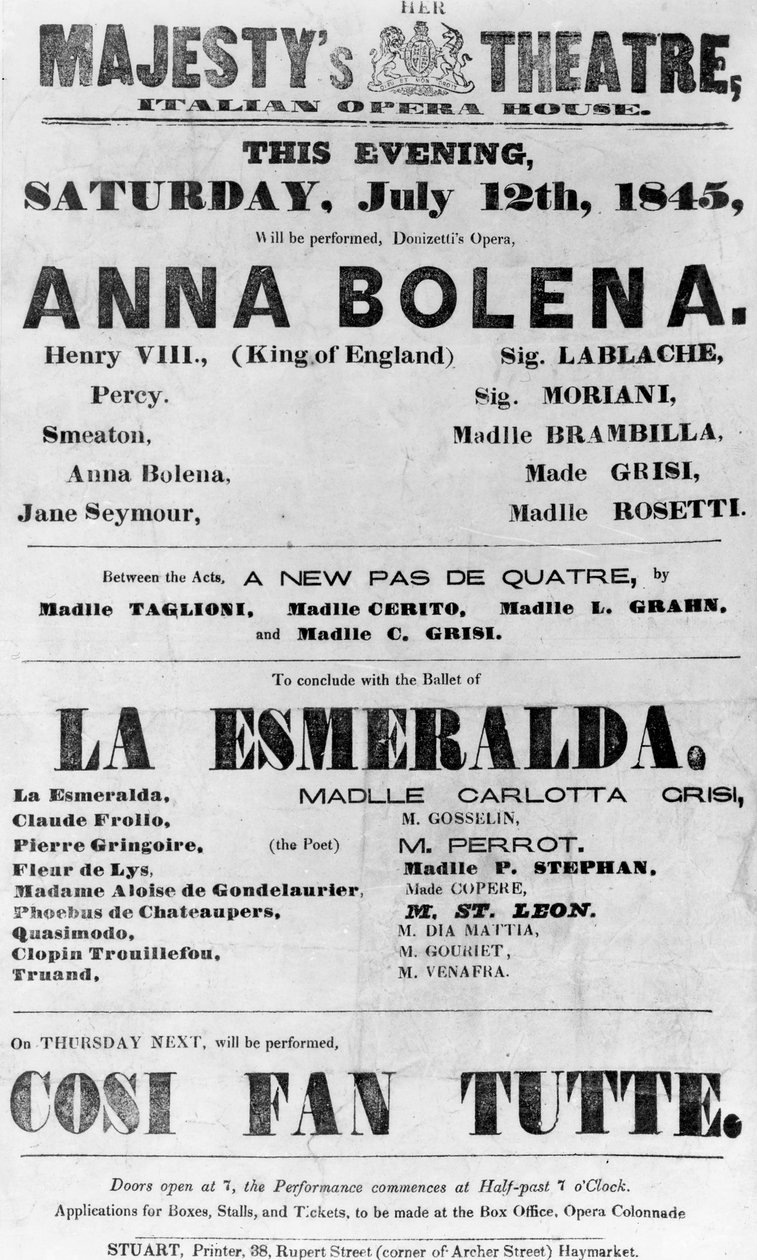 Playbill for Her Majesty