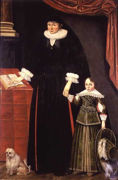 Portrait of a Lady and a Young Boy, Perhaps Anne Bonham and Her Son Hugh by English School