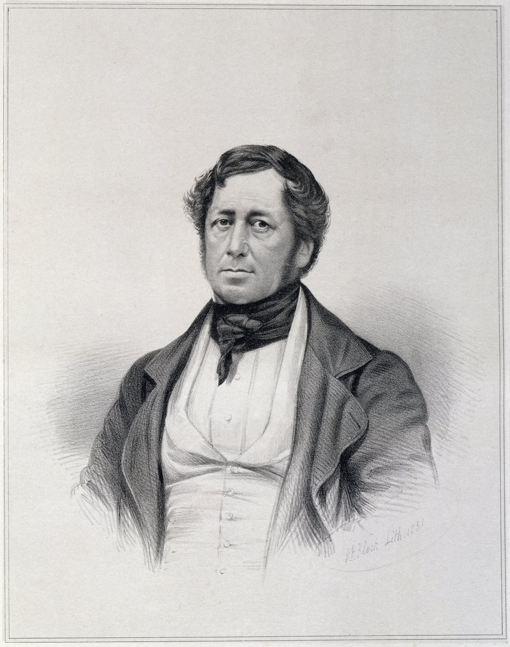 Portrait of Charles Joseph Hullmandel, Engraved by G.B. Bleck by English School