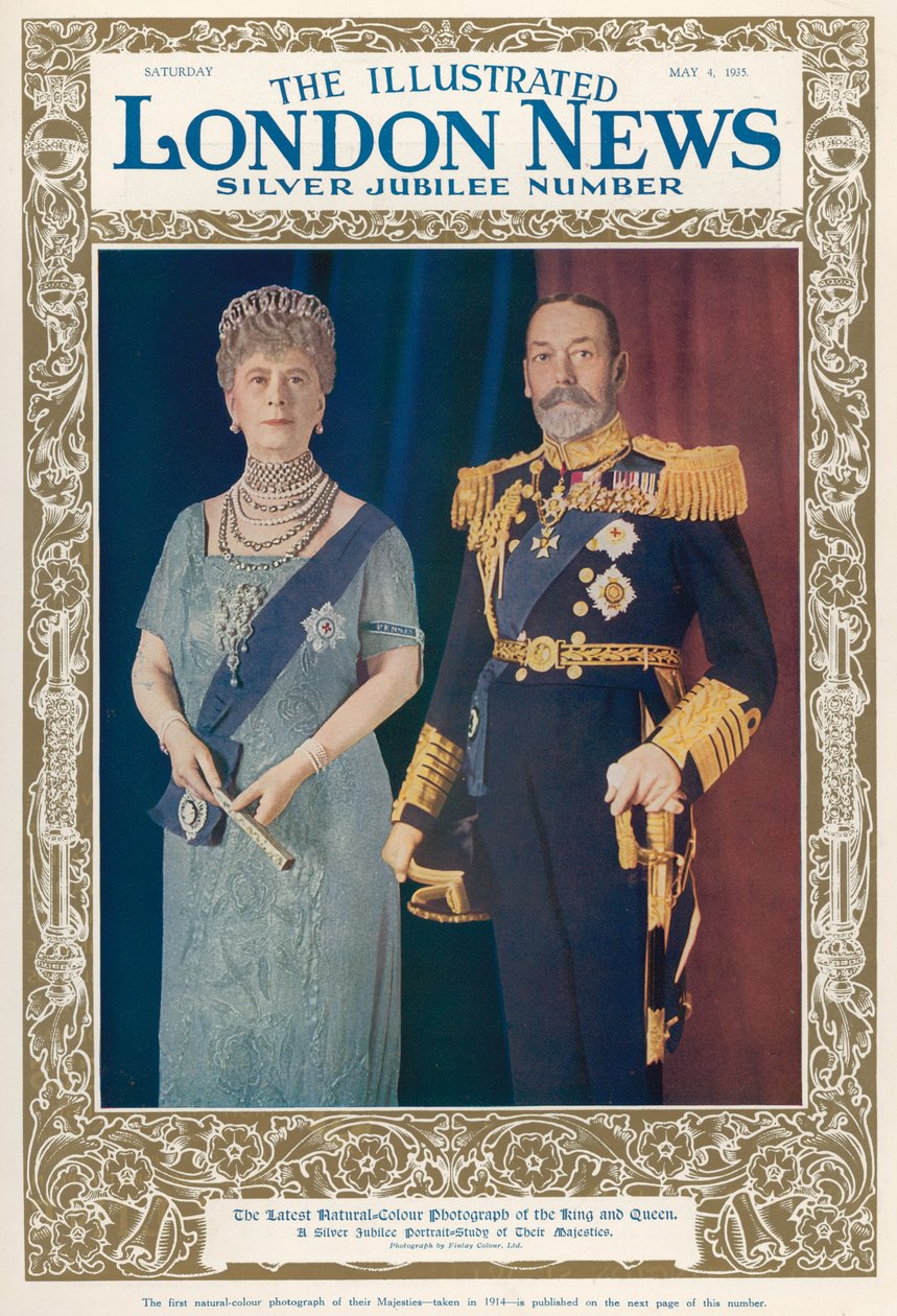 Portrait of King George V (1865-1936) and Queen Mary (1867-1953) from The Illustrated London News, 4th May 1935 by English School