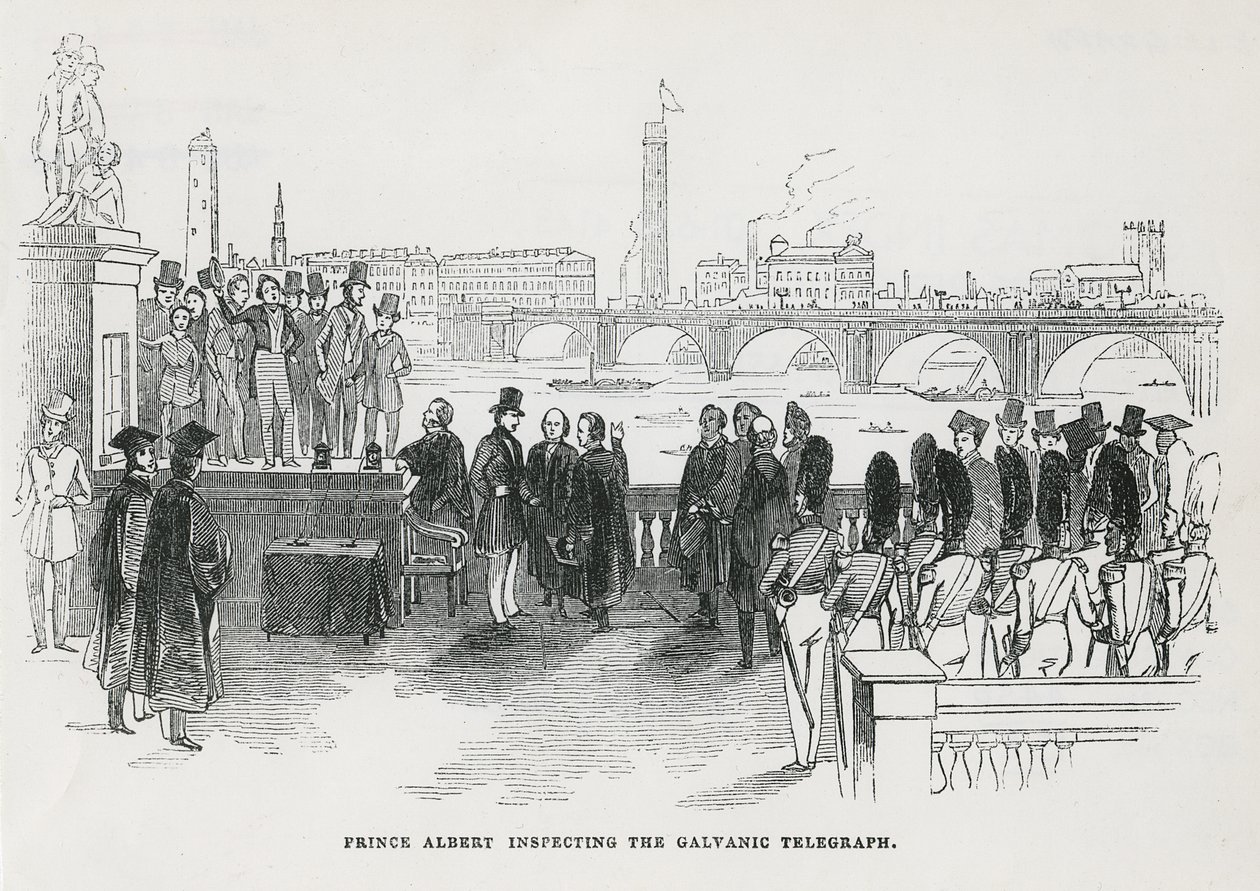 Prince Albert inspecting the galvanic telegraph by English School
