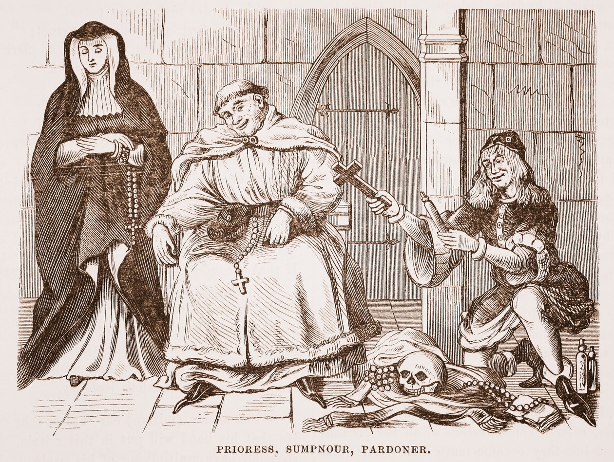 Prioress, Summoner, Pardoner by English School