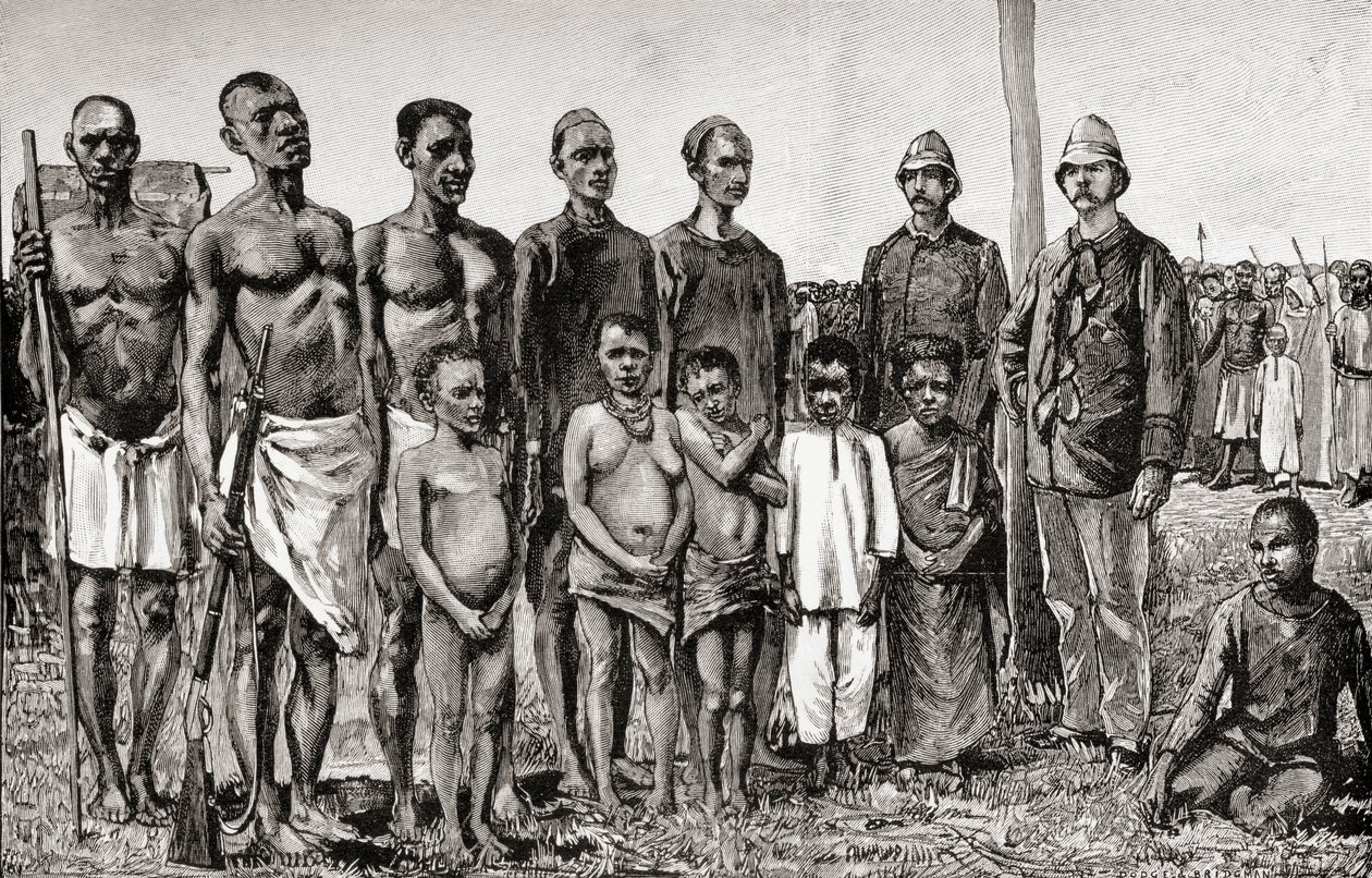 Pygmy Natives as Compared with English Officers, Sudanese and Zanzibaris, 1890 by English School