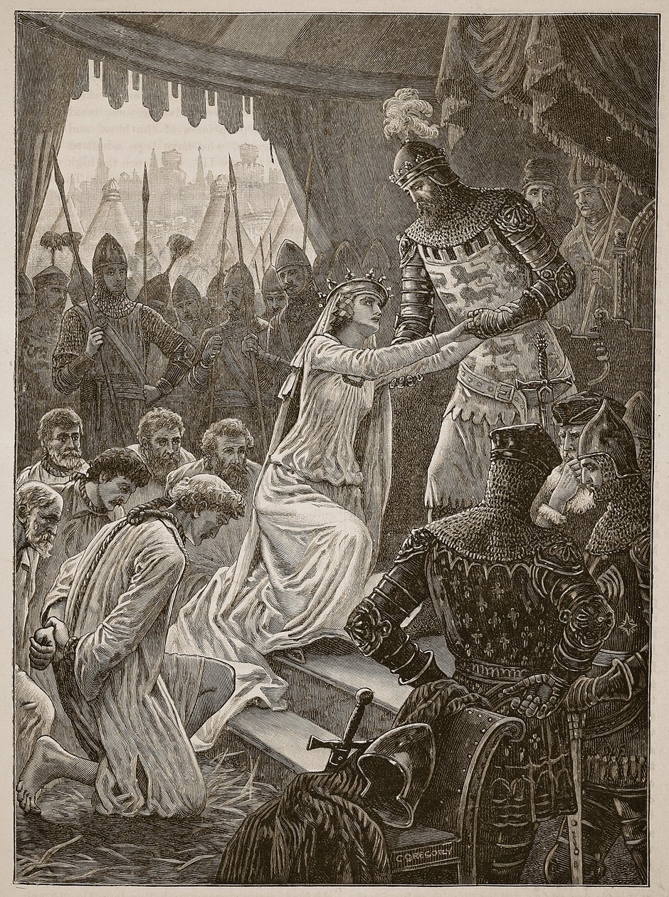 Queen Philippa interceding for the Burghers of Calais (Illustration from Cassell