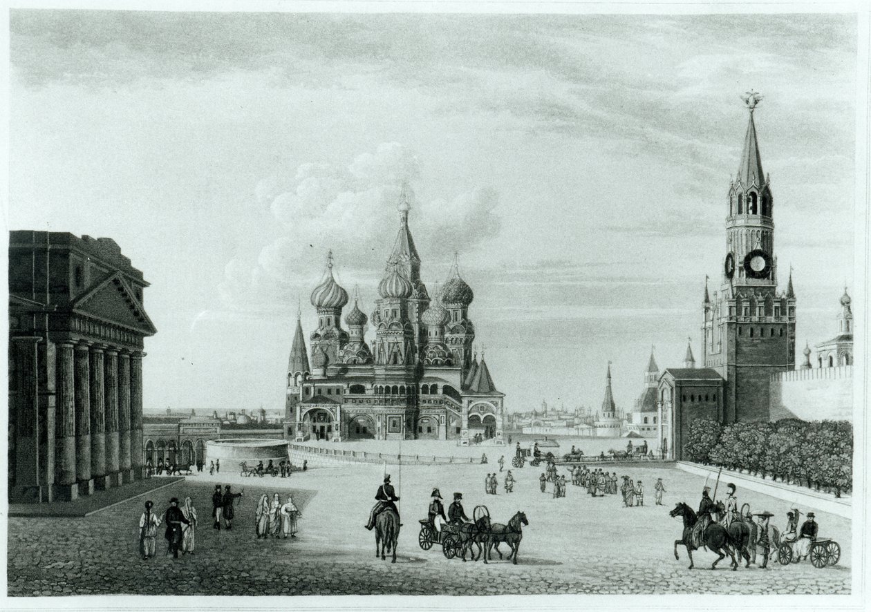 Red Square, Moscow, from The Character of the Russians and a Detailed History of Muscovy by Robert Lyall, Published 1823 by English School
