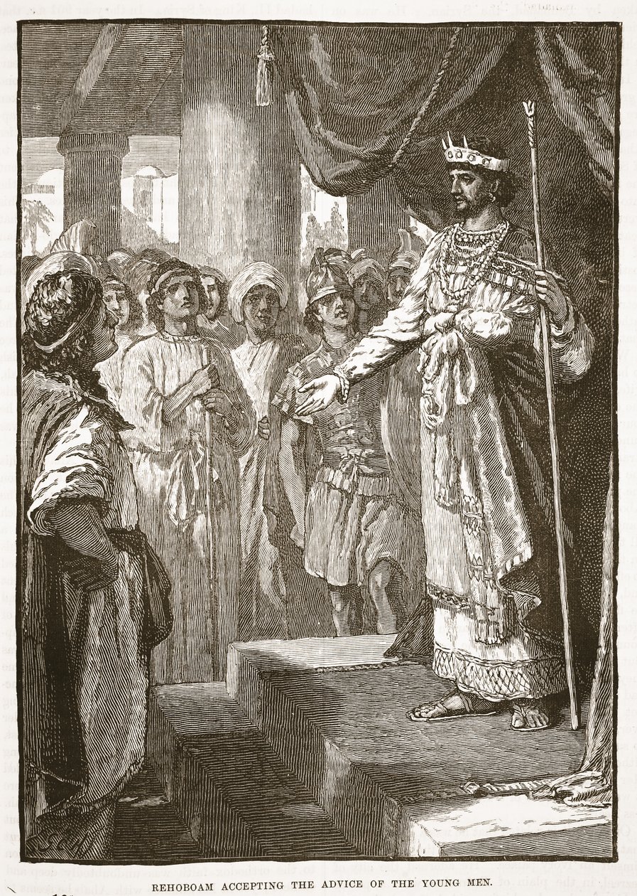 Rehoboam Accepting the Advice of the Young Men by English School