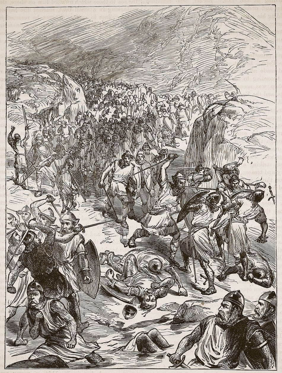 Repulse of the English at Corwen (Illustration from Cassell