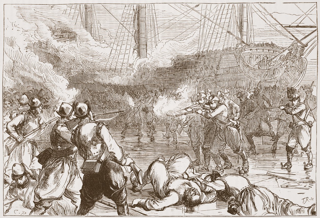 Repulse of the Spanish Soldiers at Amsterdam by English School