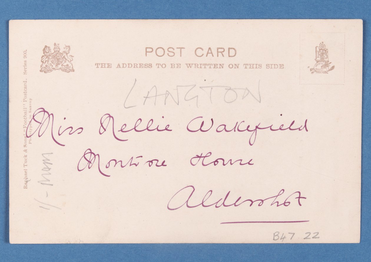 Reverse side of Famous Football Players - C.B. Fry postcard by English School