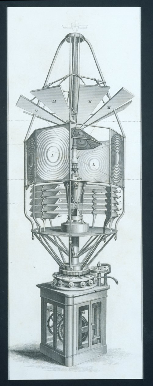 Revolving Dioptric Apparatus for a Lighthouse, from Cyclopaedia of Useful Arts & Manufactures edited by Charles Tomlinson, c.1880s by English School