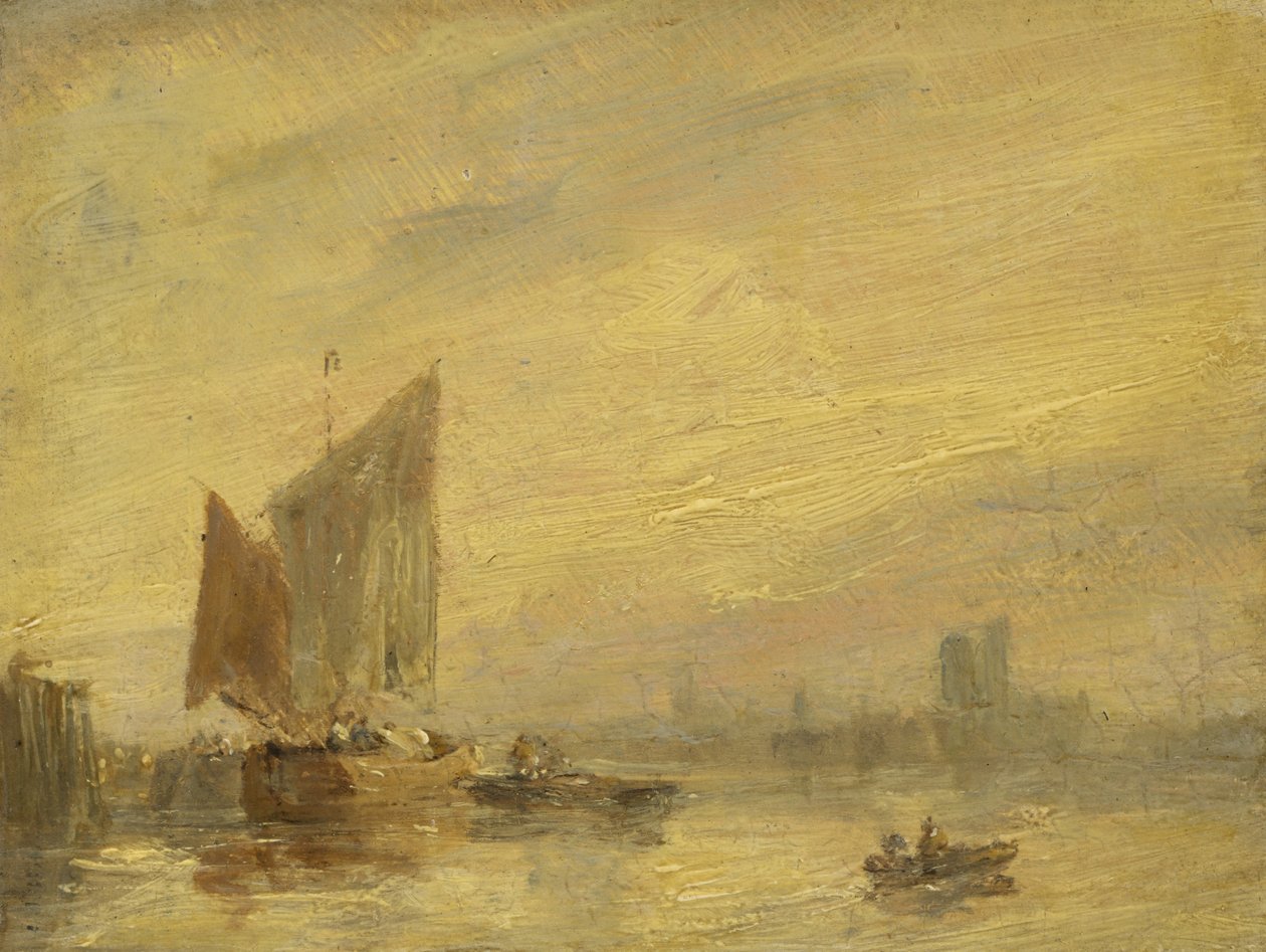 River Scene, Rouen by English School
