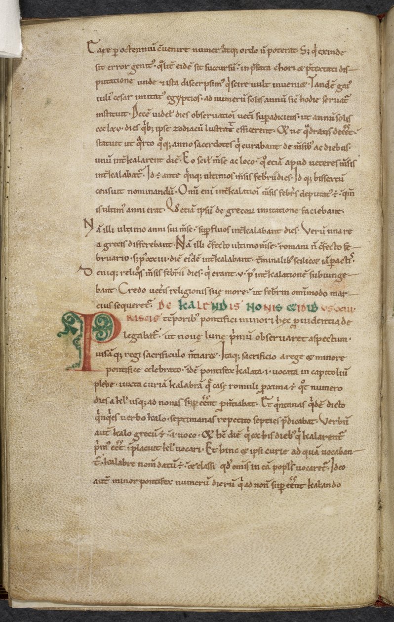 Initial P. De temporum ratione. Bede the Venerable. Miscellany of Works on Computus and Astronomy by English School