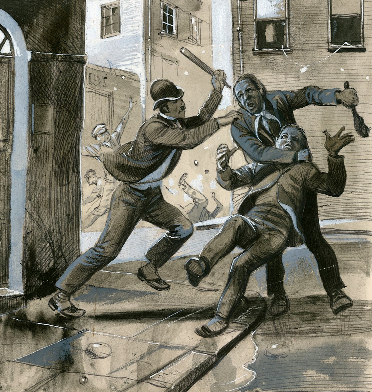 Royal Marines as Plain-Clothes Policemen in 1882 Assisting the Dublin Police Against the 