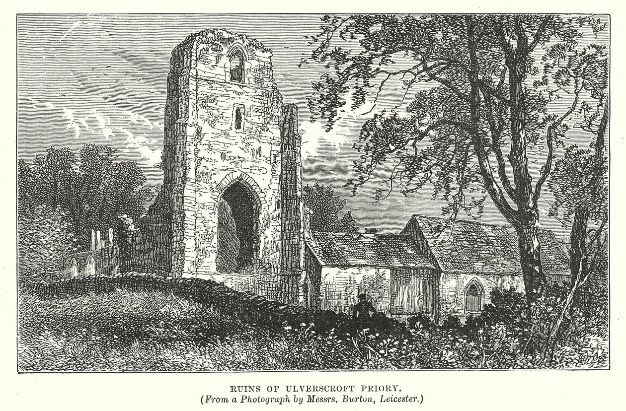 Ruins of Ulverscroft Priory by English School