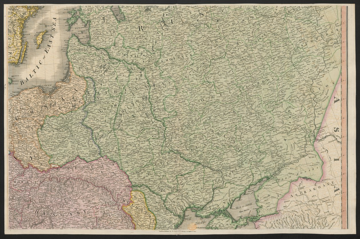 Russia, from Europe, Describing All the Changes of Territory, Published 1816 by English School