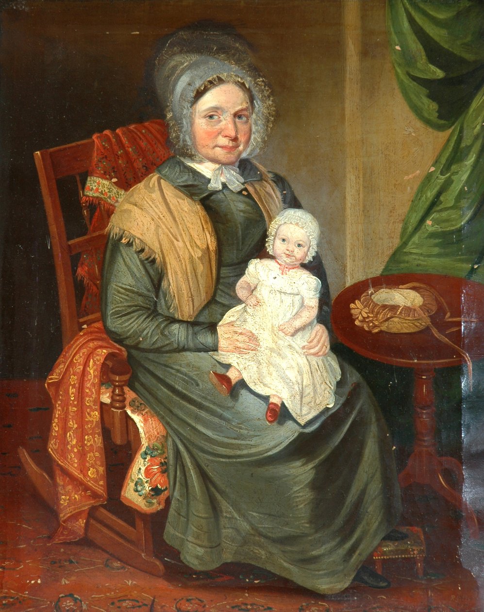 Sarah Barrett with a Child by English School