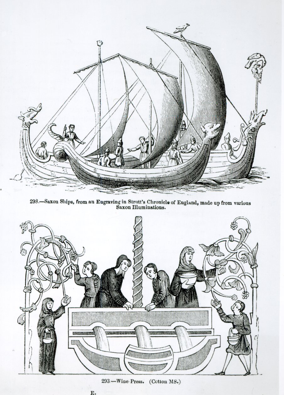 Saxon Ship, from an engraving in Strutt